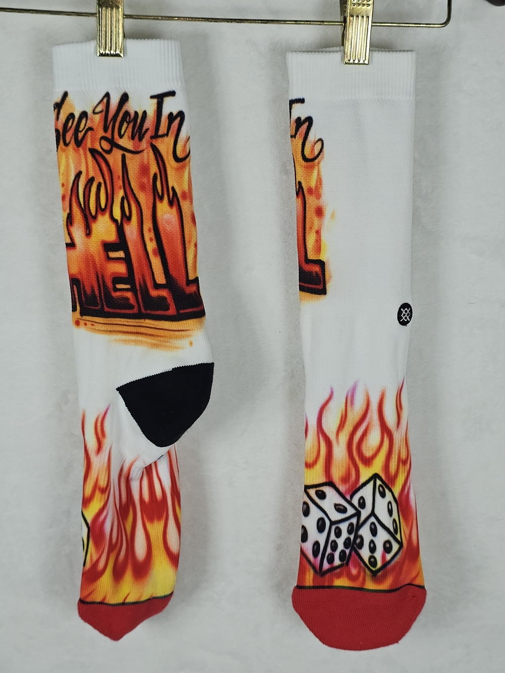 Stance "See you in hell" dice Socks size Large 9-12 NWOT
